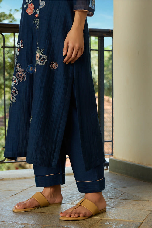 Midnight Blue Floral Kurta Set