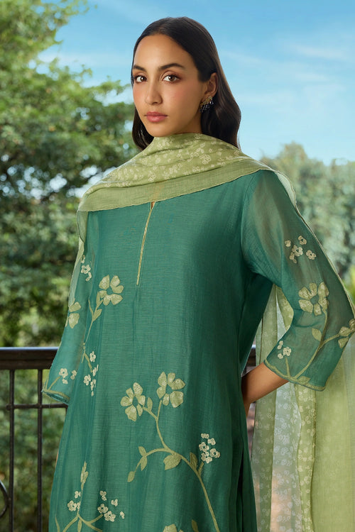Applique Jade Kurta Set