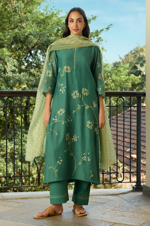 Applique Jade Kurta Set