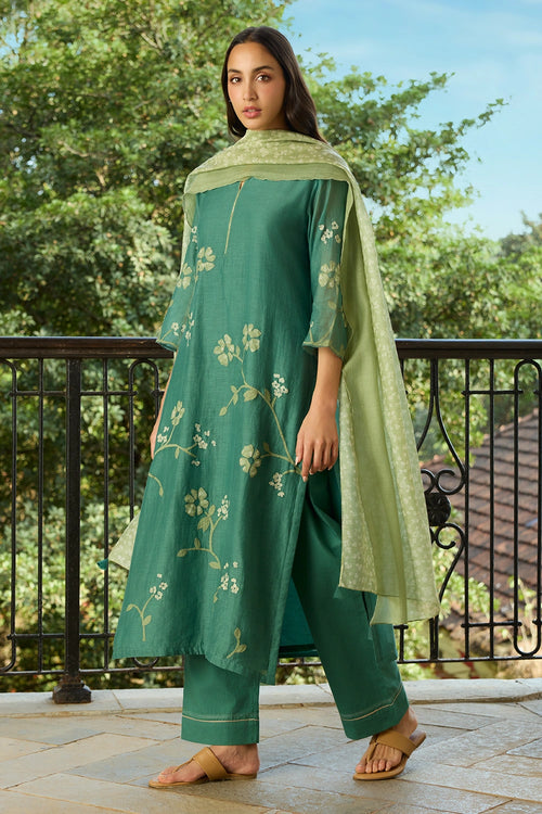 Applique Jade Kurta Set