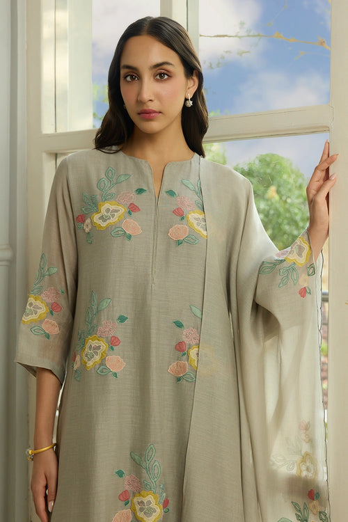 Slate Applique Kurta Set