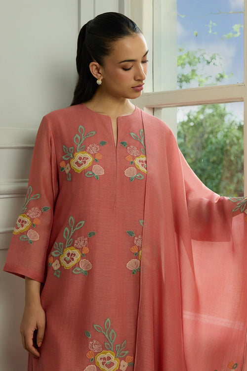 Blush Applique Kurta Set