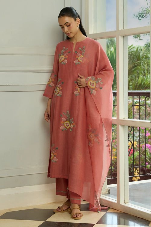 Blush Applique Kurta Set