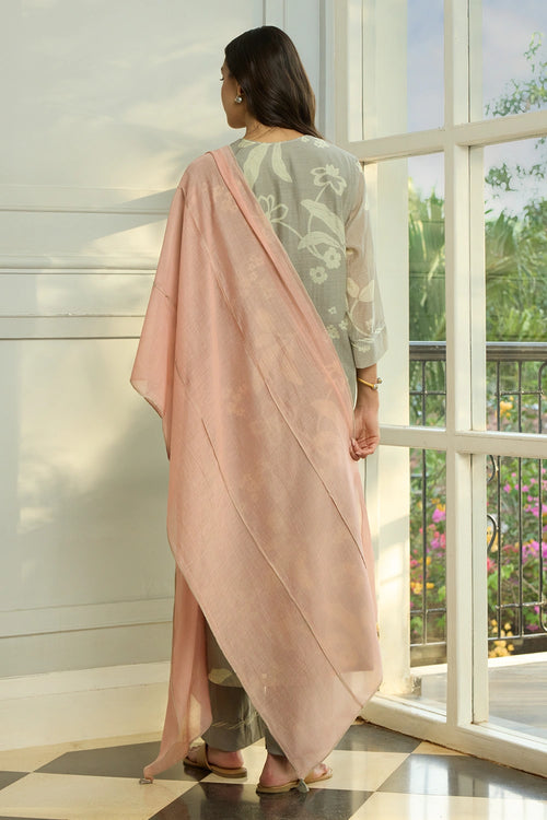 Slate Thread Embroidered Kurta Set