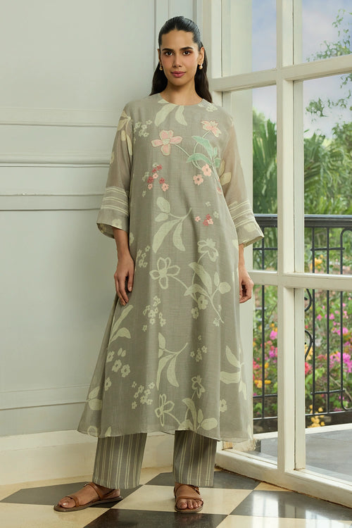 Slate Thread Embroidered Co-ord Set