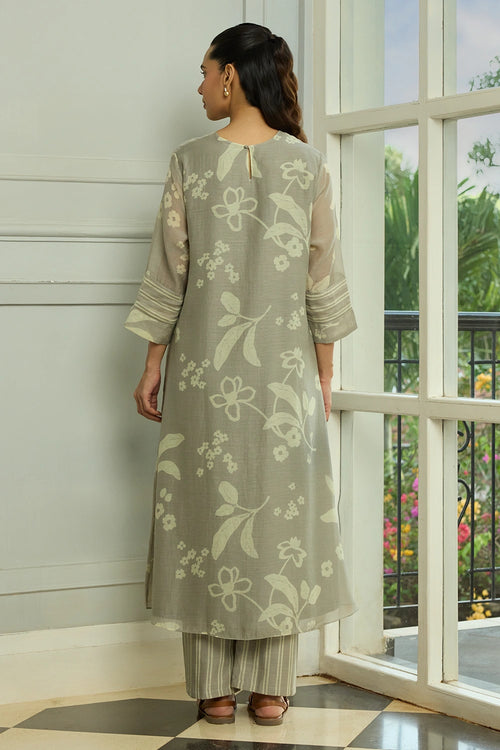 Slate Thread Embroidered Co-ord Set