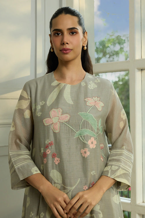 Slate Thread Embroidered Co-ord Set
