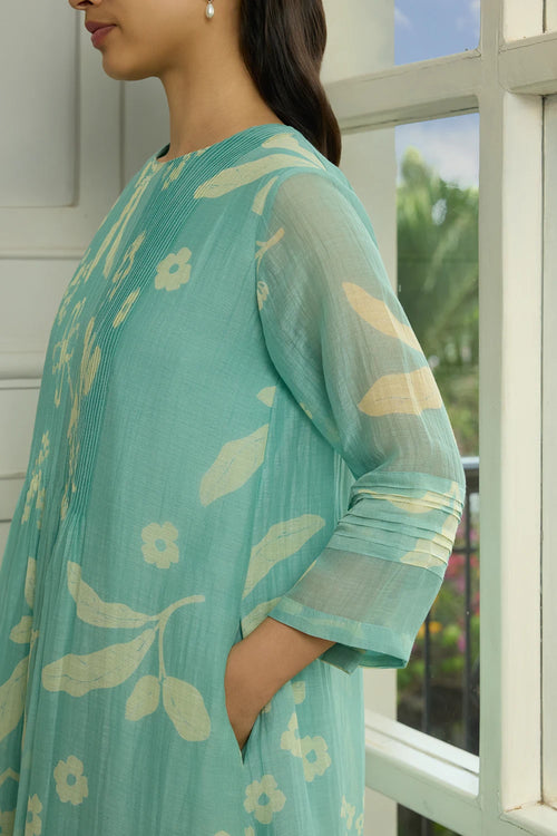 Aqua Pintuck Co-ord Set