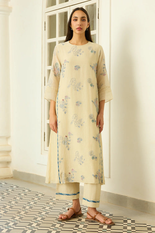 Ecru Thread Embroidered Co-ord set