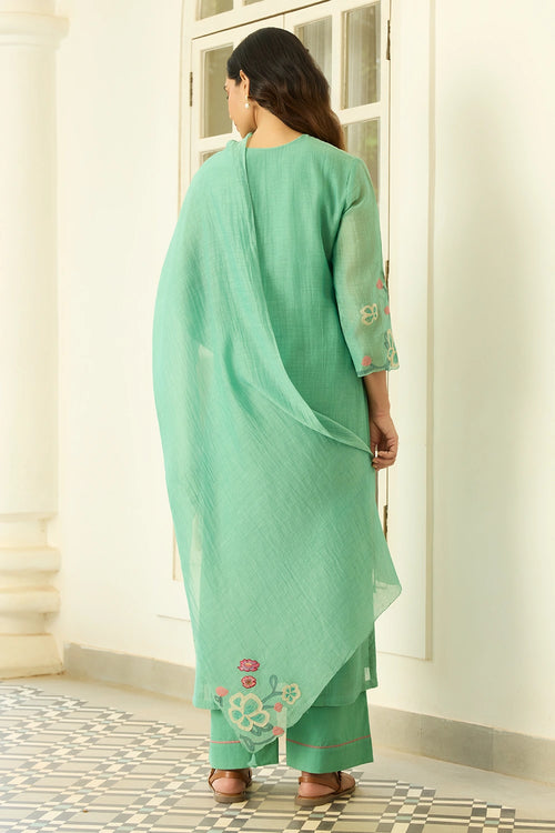 Applique Mint Kurta Set