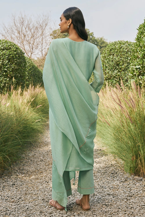 Mint Applique Kurta Set