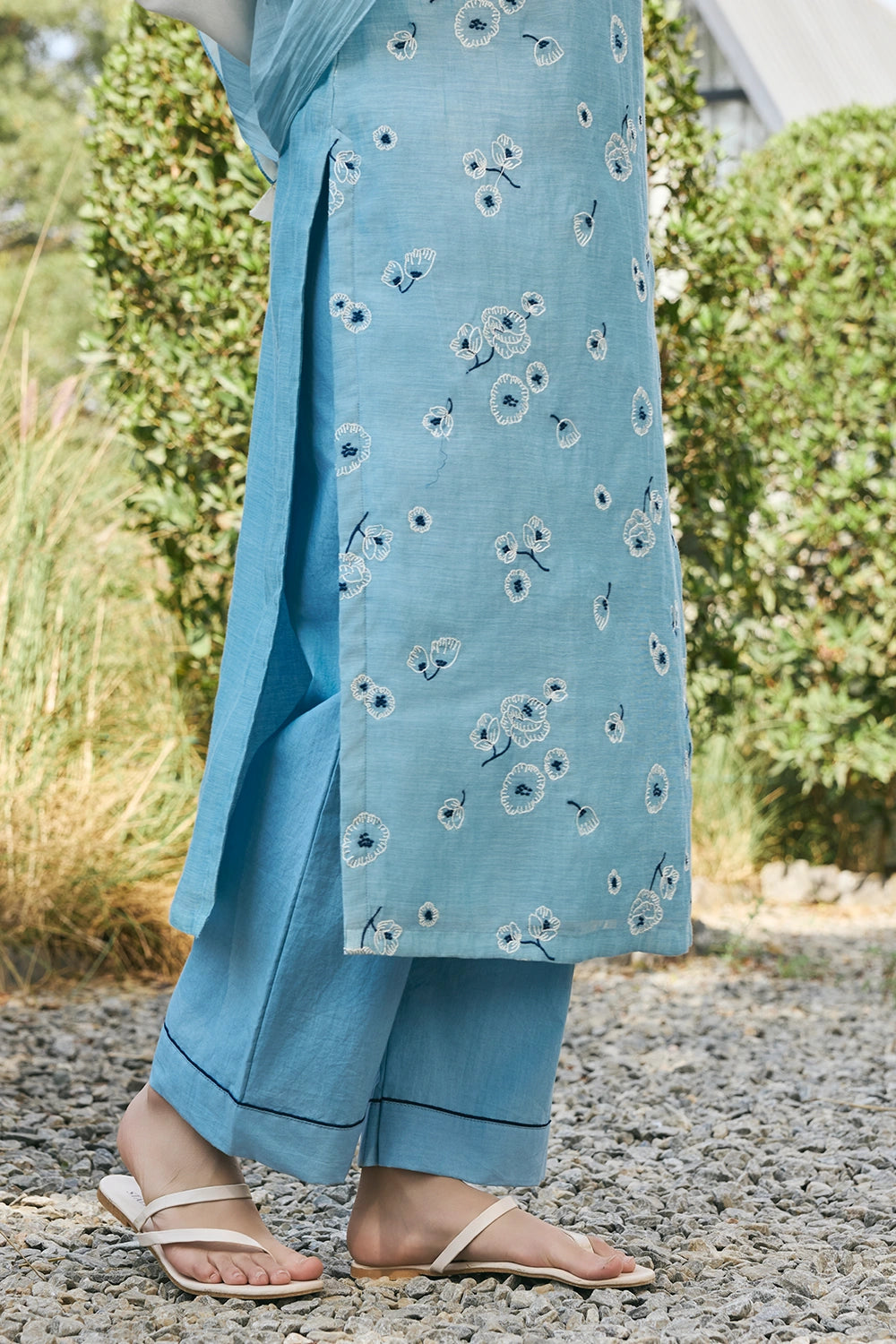 Sky Embroidered Kurta Set