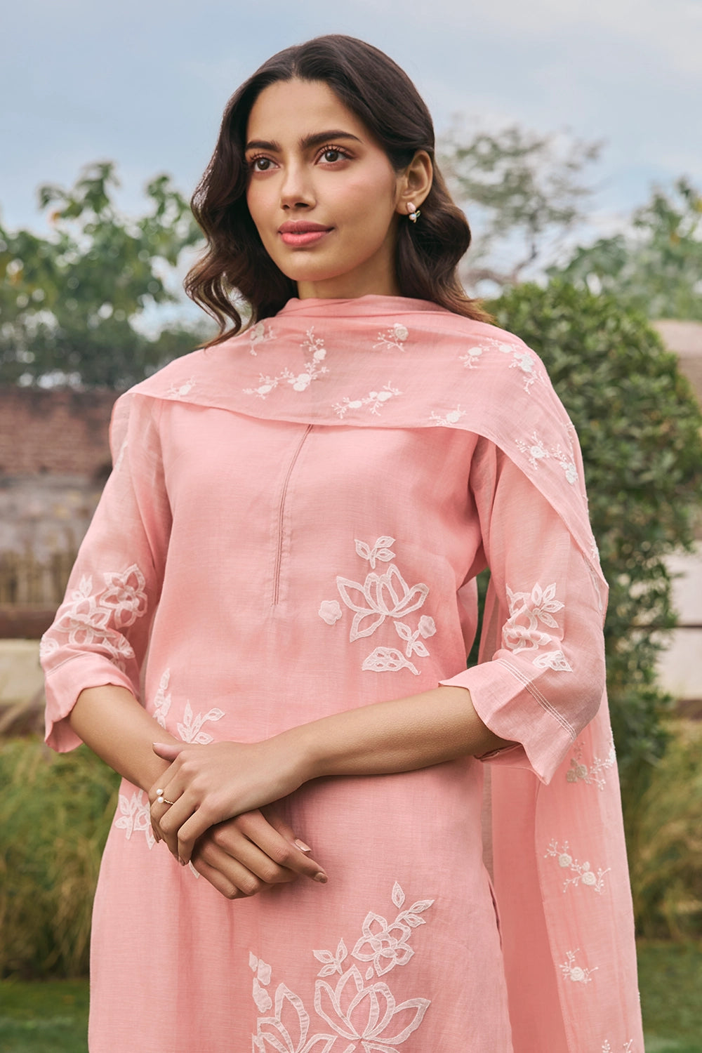 Tulip Floral Applique Kurta Set