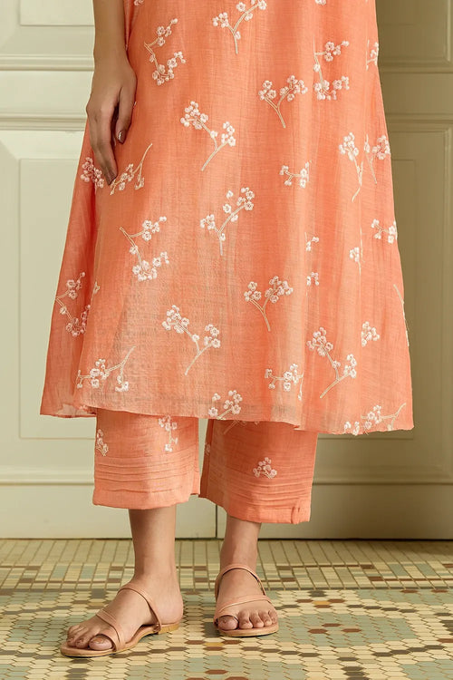 Tangerine Embroidered Co-ord Set
