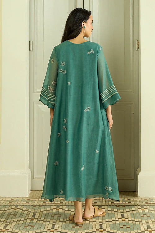 Emerald Applique Dress