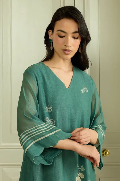 Emerald Applique Dress