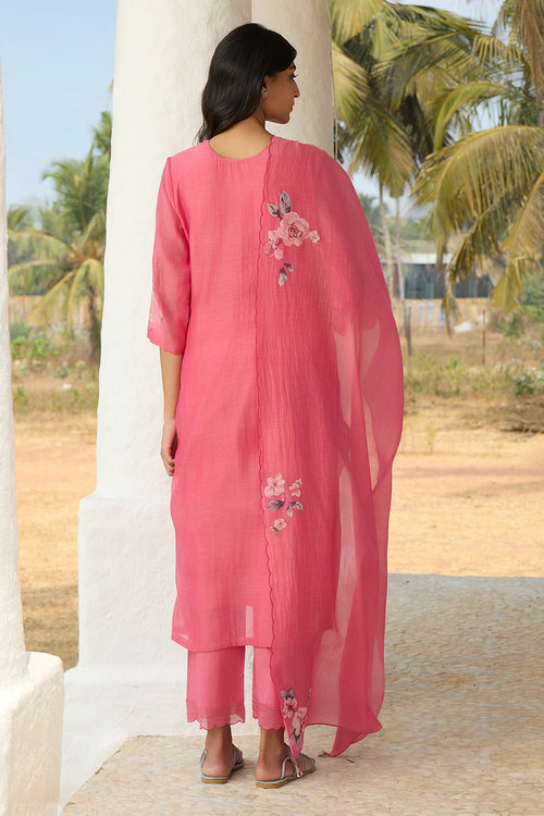 Rose Applique Kurta Set