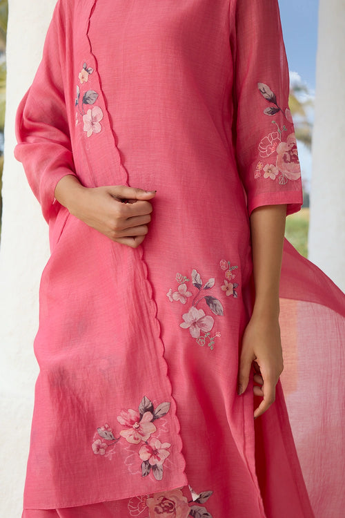 Rose Applique Kurta Set