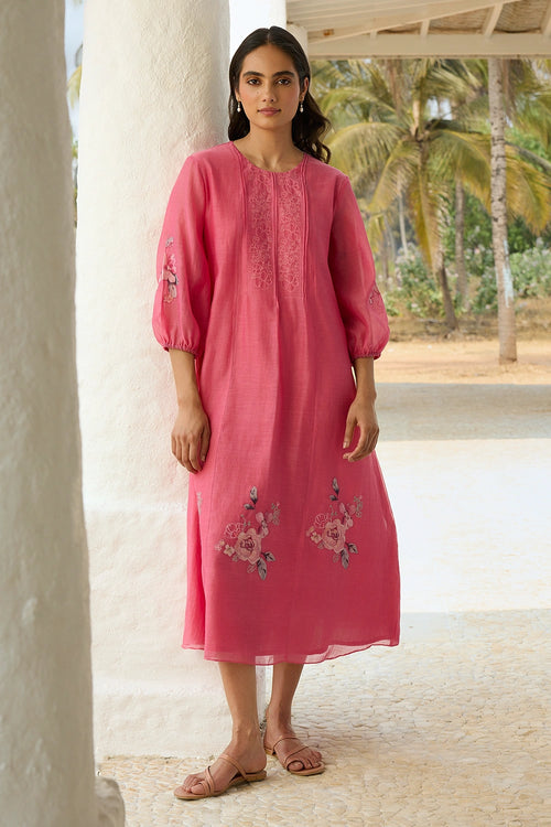 Rose Pintuck Dress