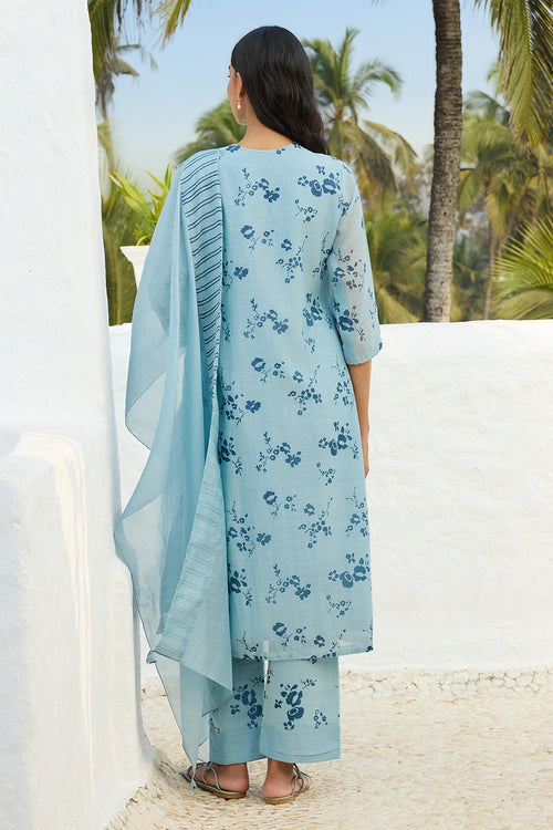 Sky Floral Kurta Set