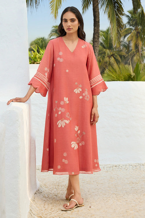 Hibiscus Floral Applique Dress