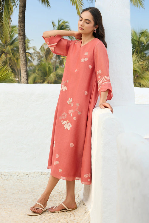 Hibiscus Floral Applique Dress