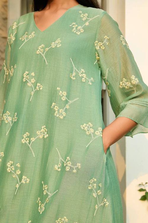 Verdant Embroidered Floral Co-ord Set
