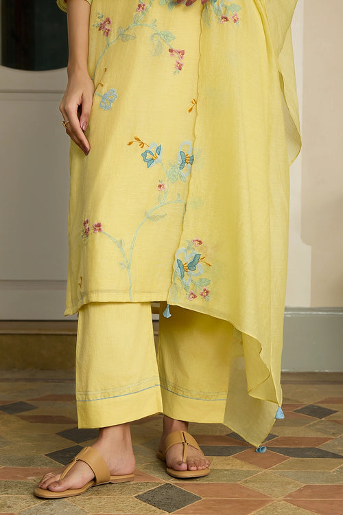 Lemon Applique Kurta Set
