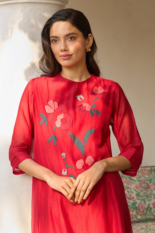 Cherry Red Applique Co-ord Set