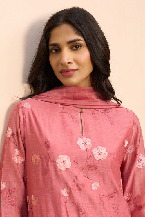 Hibiscus Embroidered Kurta Set