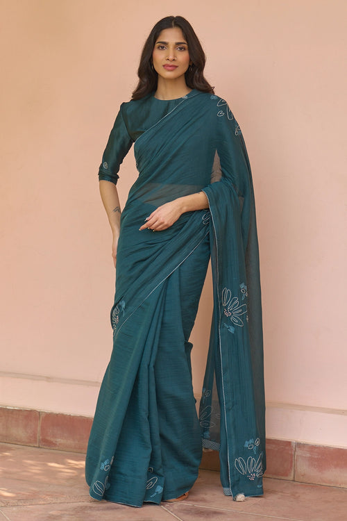 Jade Embroidered Saree