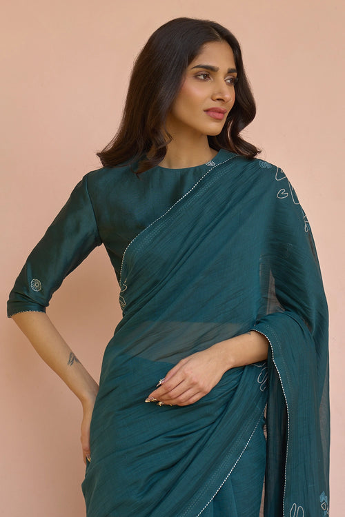 Jade Embroidered Saree