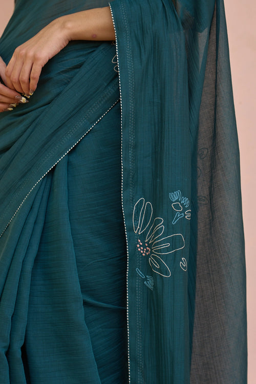 Jade Embroidered Saree