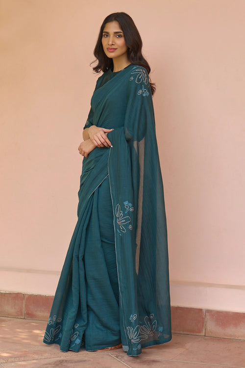 Jade Embroidered Saree