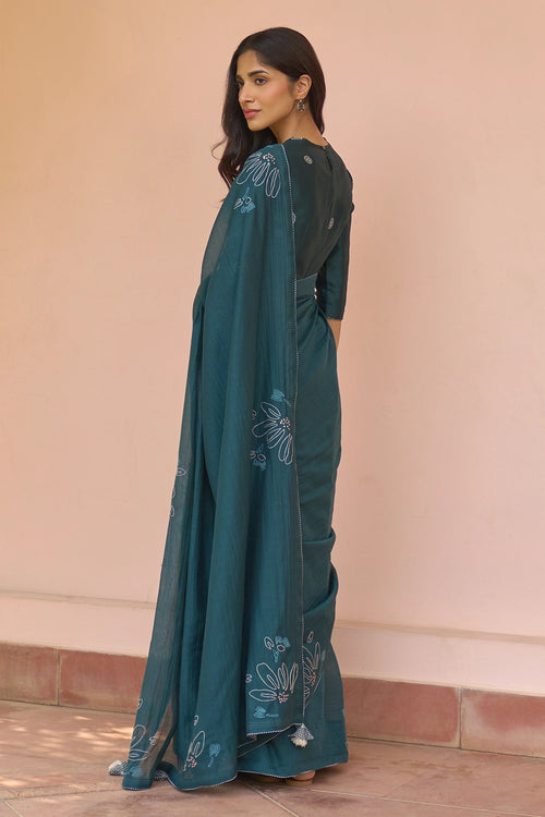 Jade Embroidered Saree