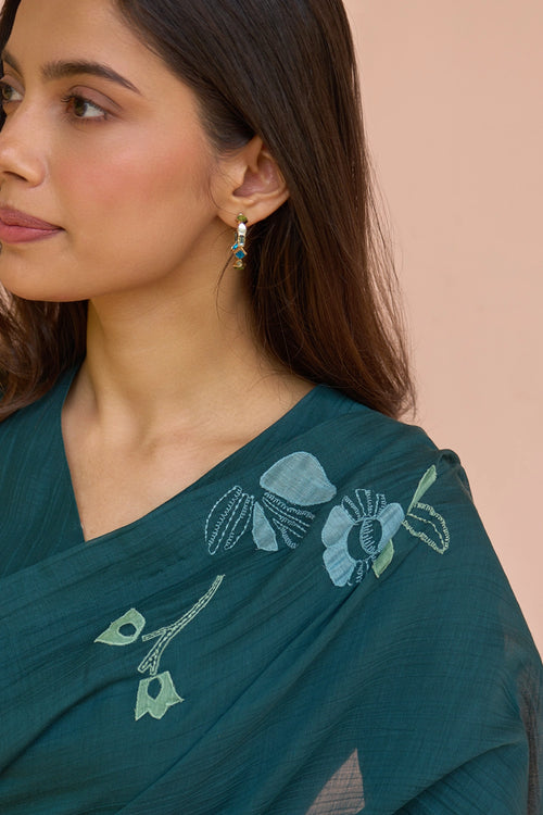 Jade Applique Bloom Saree