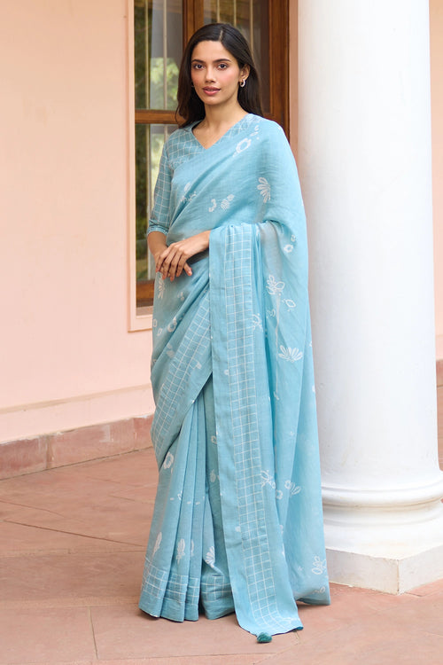 Powder Blue Saree