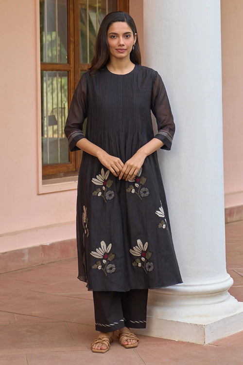 Noir Pintuck Co-ord Set