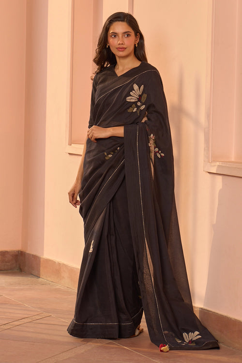 Noir Applique Saree
