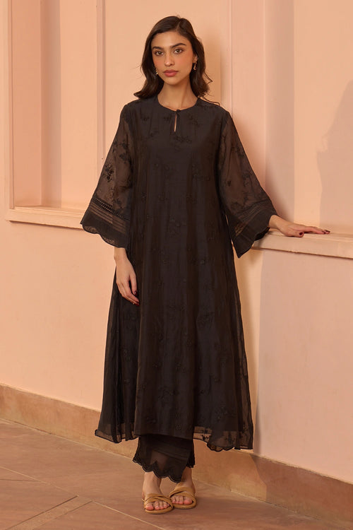 Noir Thread Embroidered Co-ord Set