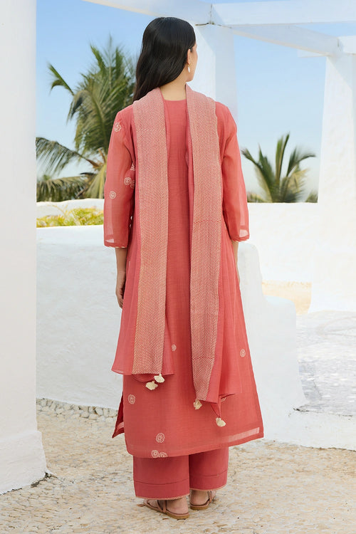 Hibiscus Floral Applique Kurta Set