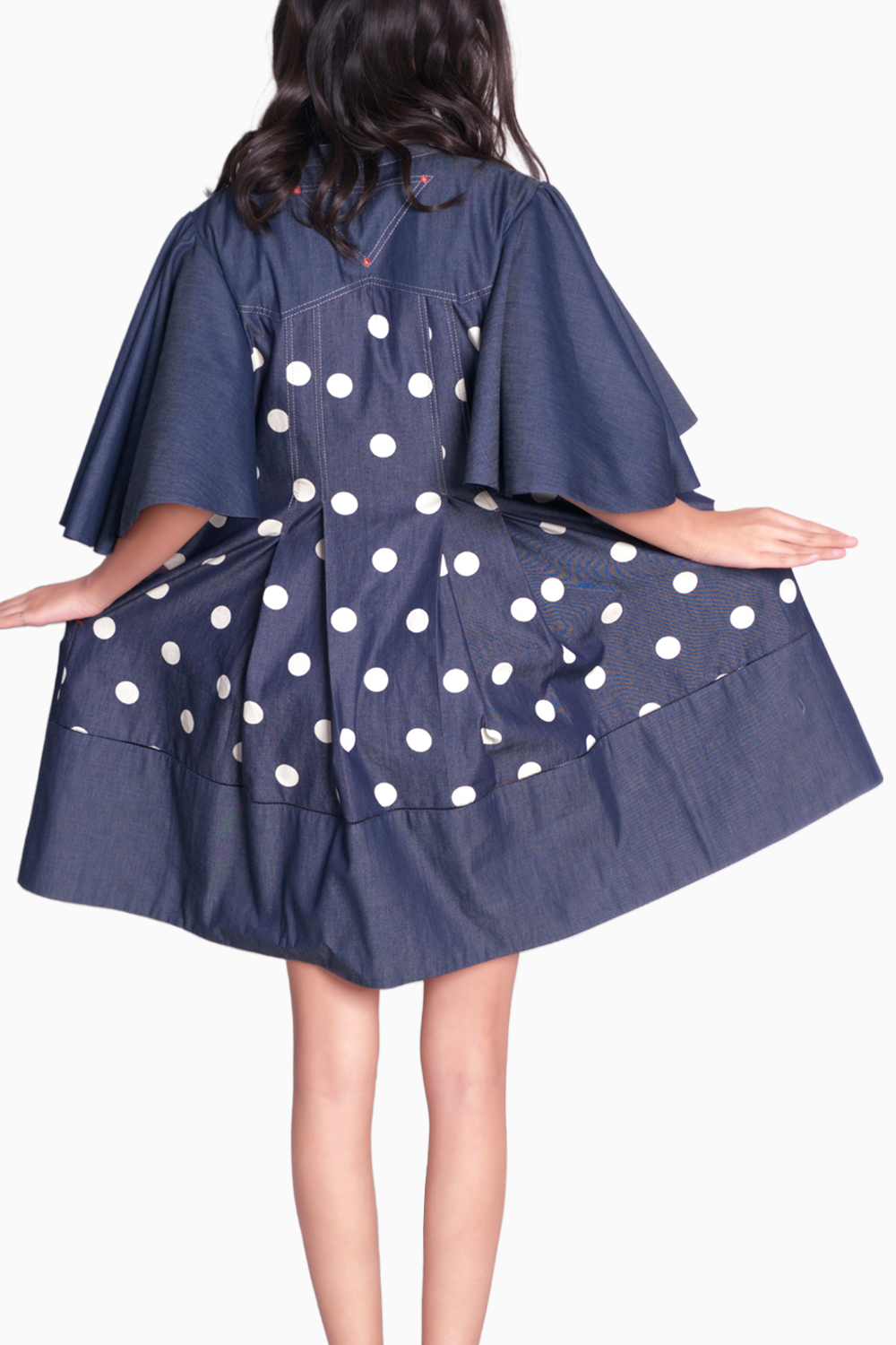 Vanessa Polka Denim Dress