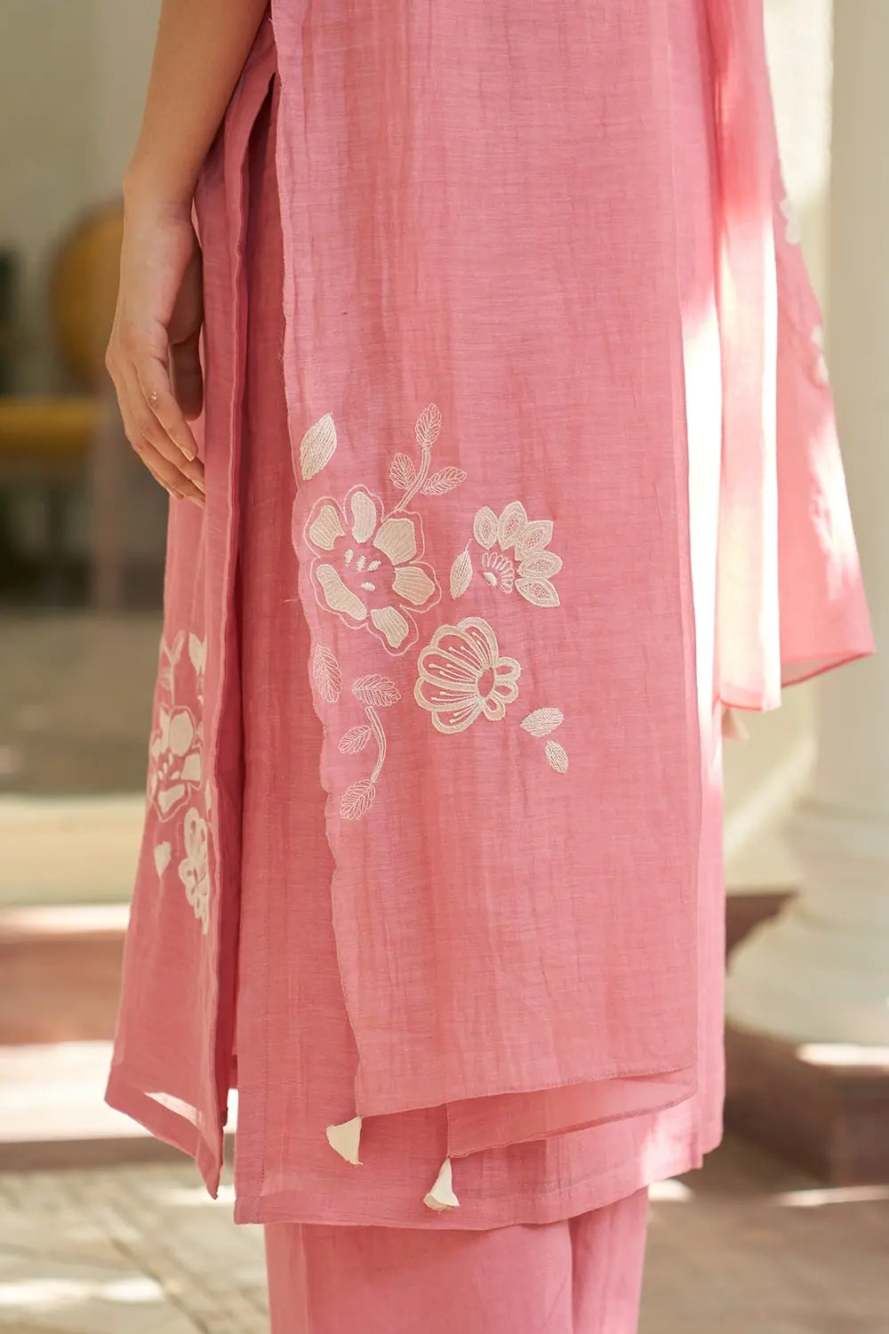 Peony Applique Kurta Set