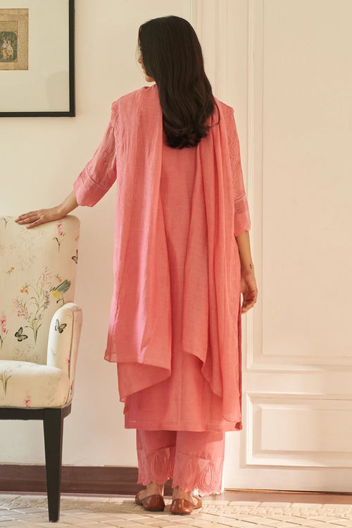 Poeny Thread Embroidered Kurta Set