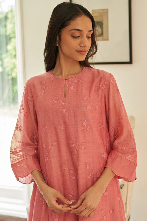 Peony Thread Embroidered Co-ord Set