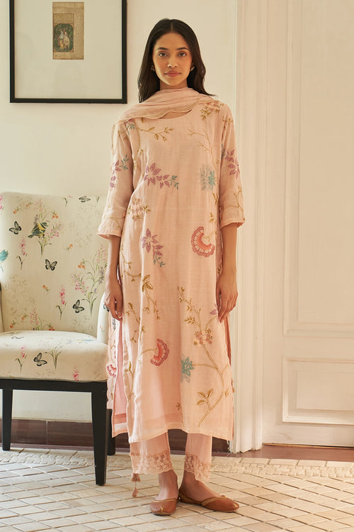 Magnolia Applique Embroidered Kurta Set