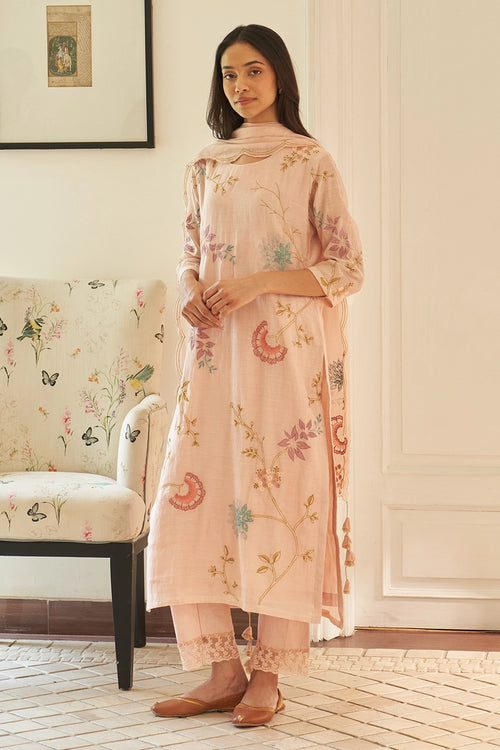Magnolia Applique Embroidered Kurta Set