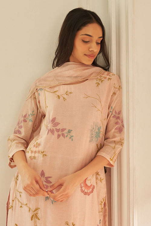 Magnolia Applique Embroidered Kurta Set