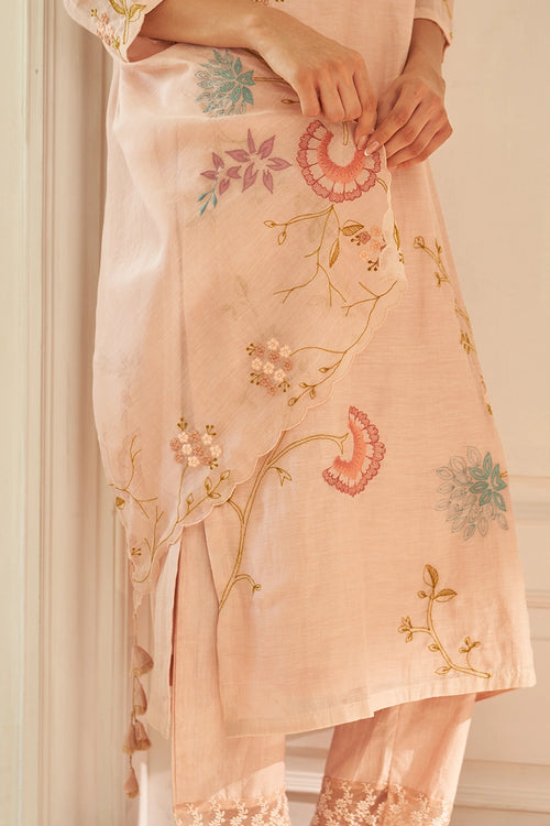 Magnolia Applique Embroidered Kurta Set