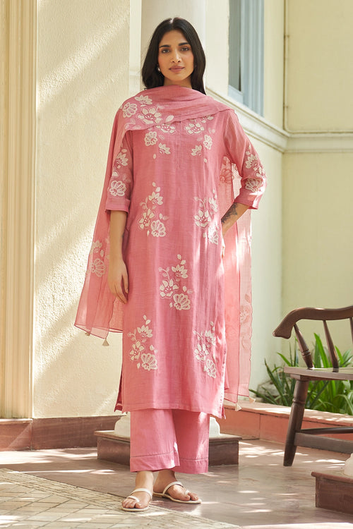 Peony Applique Kurta Set